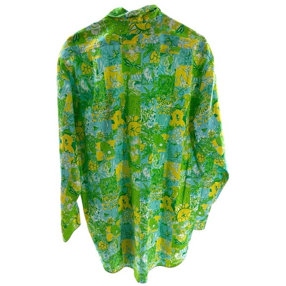 Colorful Green and Yellow Men's Shirt - Picture 13 of 14